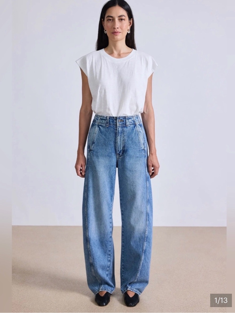 Apiece Apart Wide-Leg Jeans in Light Blue Denim